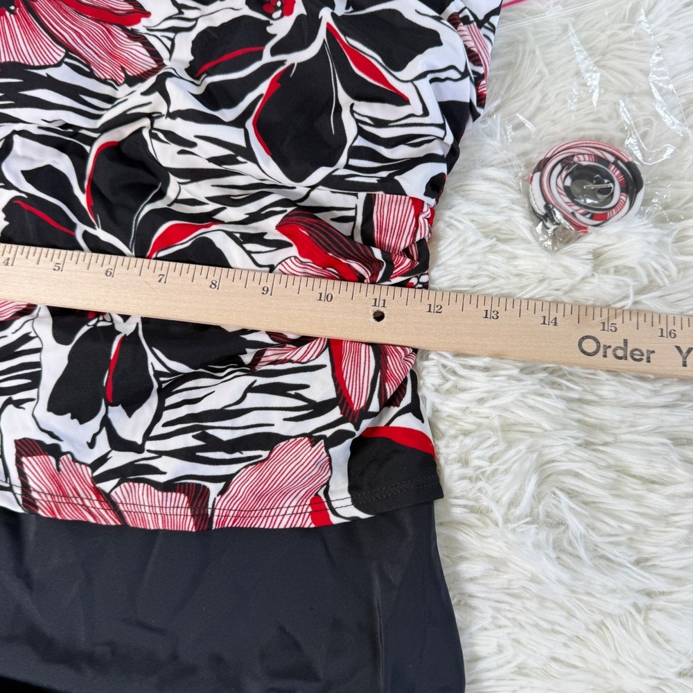 Jantzen Strapless Black Floral One Piece Swimsuit Women's Size 10 Beach Vacation - Picture 6 of 12